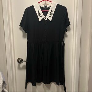 Modcloth x Dangerfield black cat collar dress